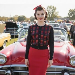 Br X L'Wren Scott Lips Cardigan Size S